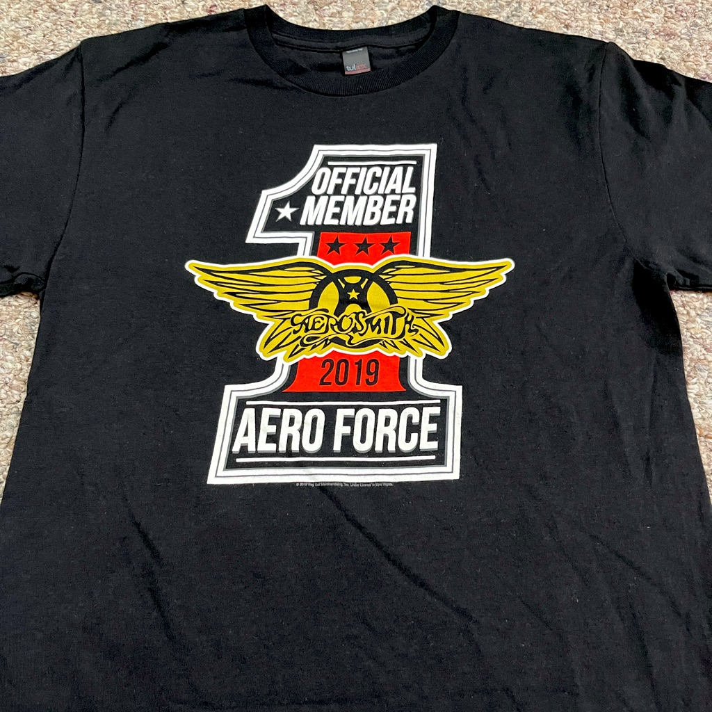 19 Aerosmith Band Steven Tyler Aero Force 1 One Official Fan Culb Unworn Tee